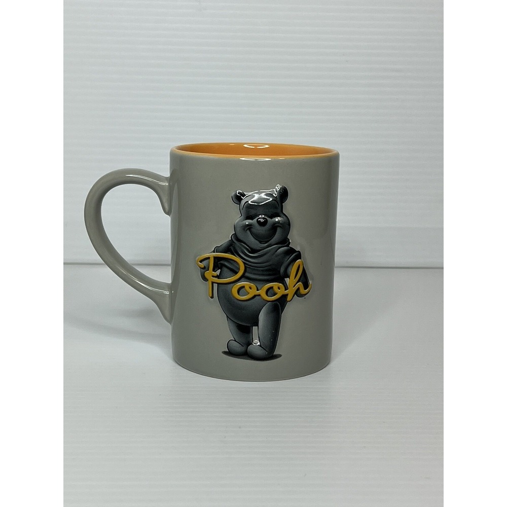 Disney Store Winnie The Pooh 3D‎ Mug Cup Gray Yellow
